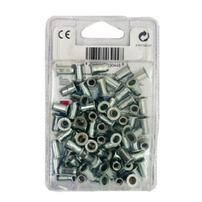 Blister remache tuerca acero c/ancha m-6
