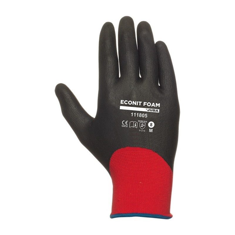 Par guantes nailon/fibra lycra s/costuras recubierto nitrilo foam microporoso t9