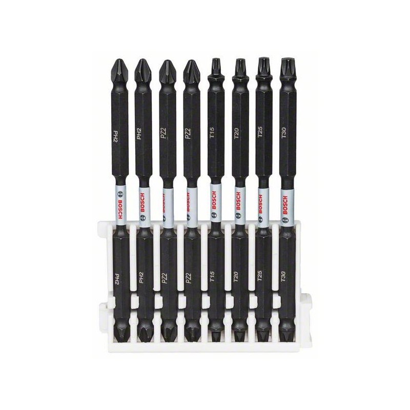 Set 8 puntas atorn.impacto dob.ph2-pz2-torx 110mm 2608522346