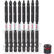 Set 8 puntas atorn.impacto dob.ph2-pz2-torx 110mm+iman