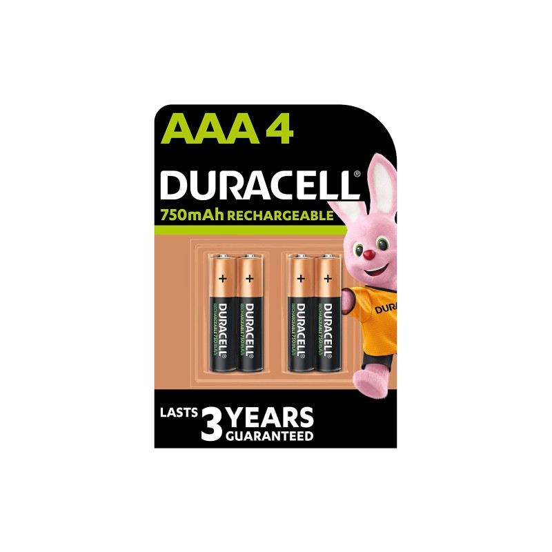 Blister 4 pilas aaa recargables duracell 750mah