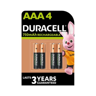 Blister 4 pilas aaa recargables duracell 750mah