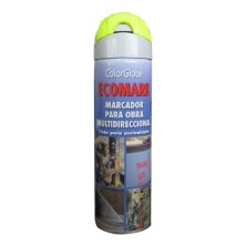 Spray pintura ecomark marcaje obras amarillo fluor. 500 ml