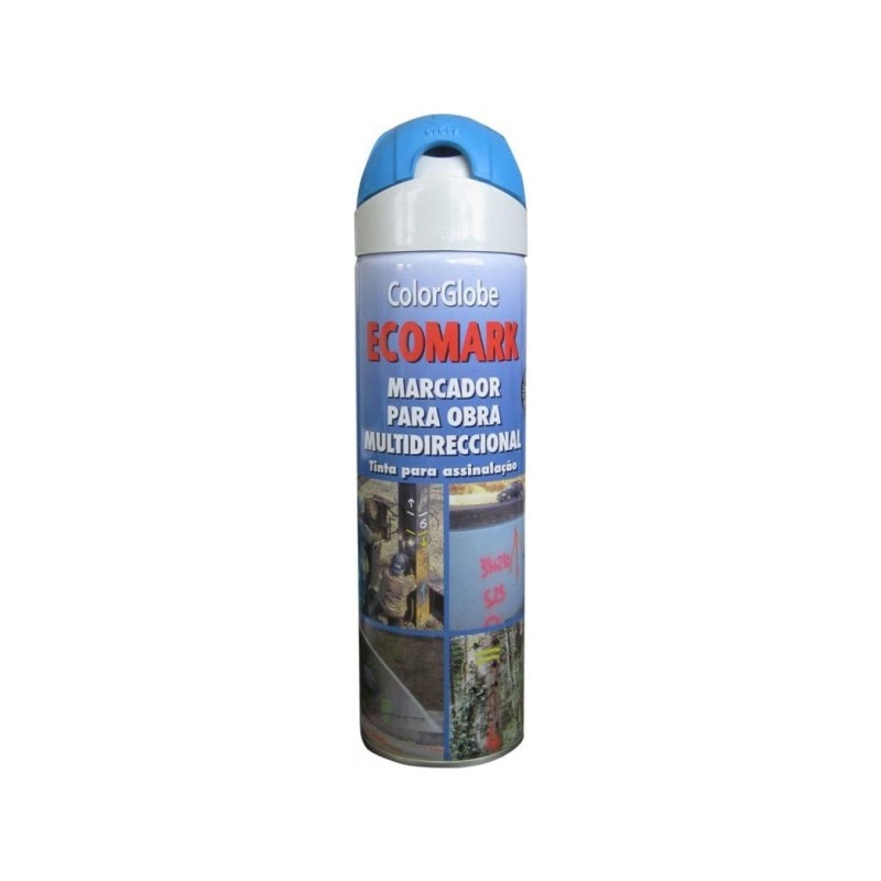 Spray pintura ecomark marcaje obras azul fluor. 500 ml