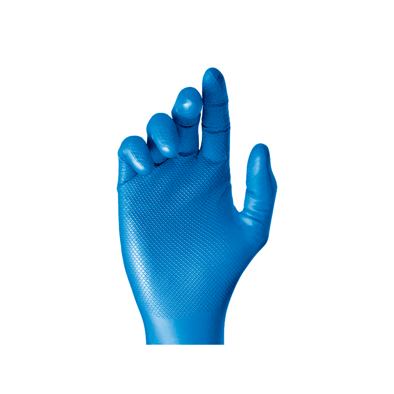 Caja 50 unidades guantes nitrilo escamado s/p azul 580bl t 9 (l)