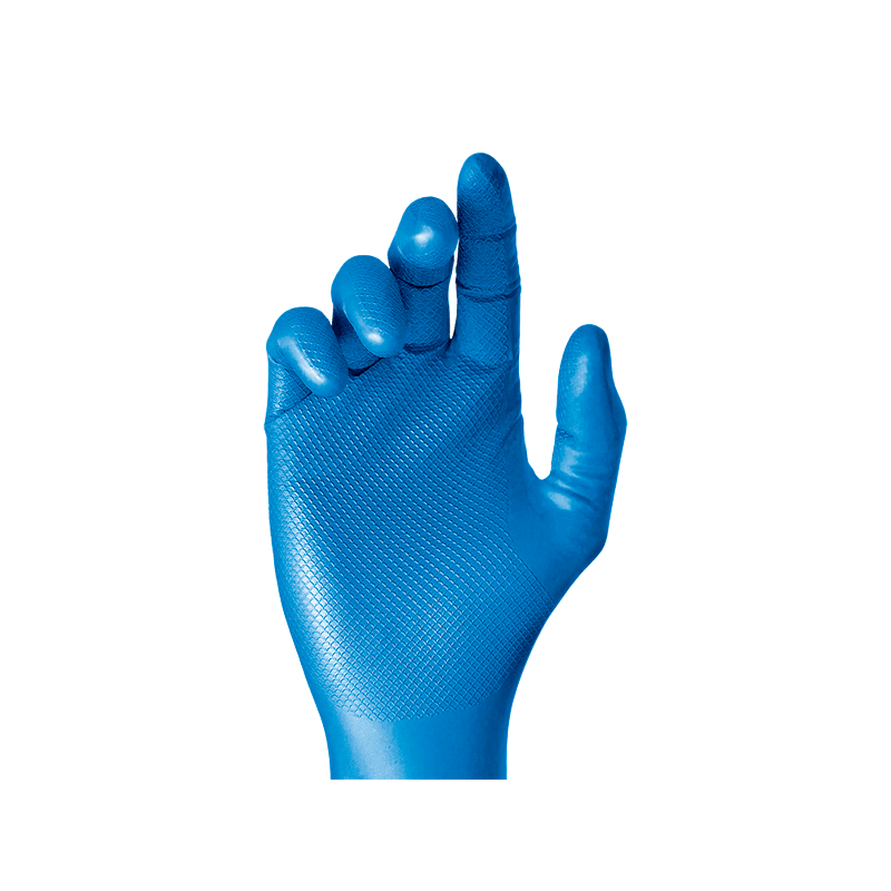 Caja 50 unidades guantes nitrilo escamado s/p azul 580bl t 10 (xl