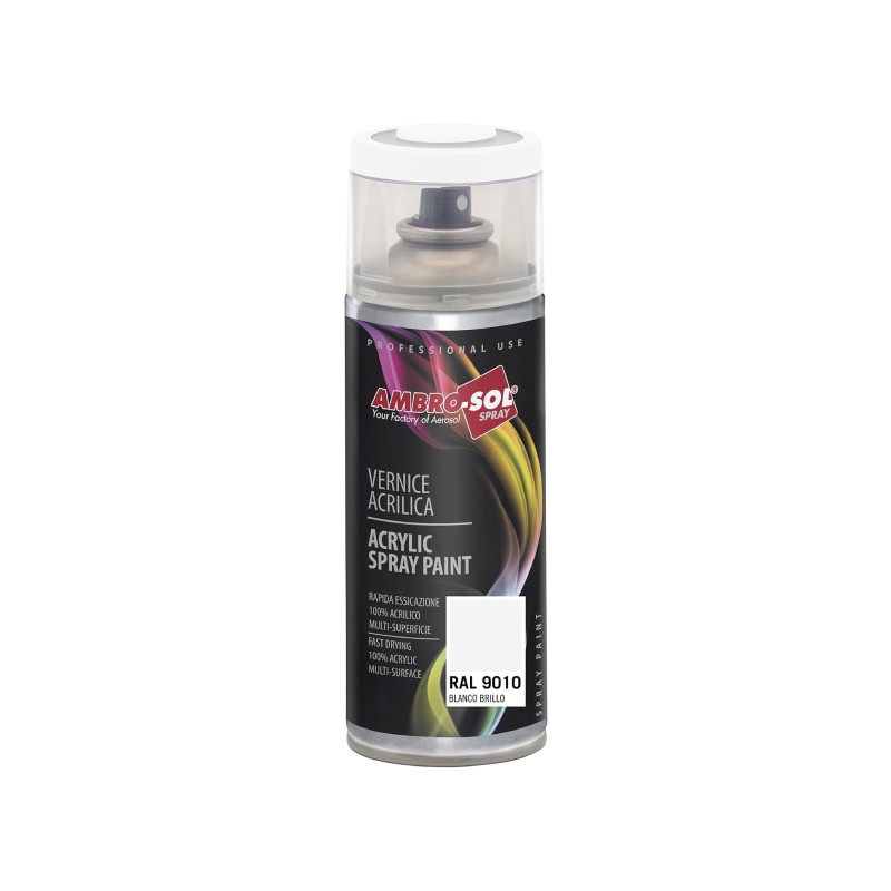 Spray pintura acrílica 400 ml ral 9010 blanco brillo