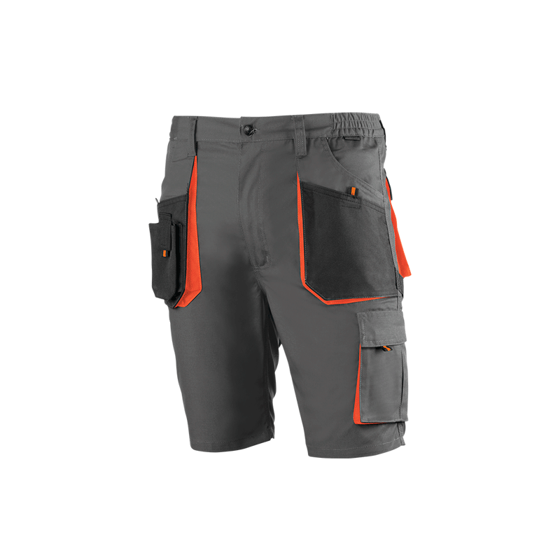 Pantalon corto tergal 962 gris/negro/naranja t.l