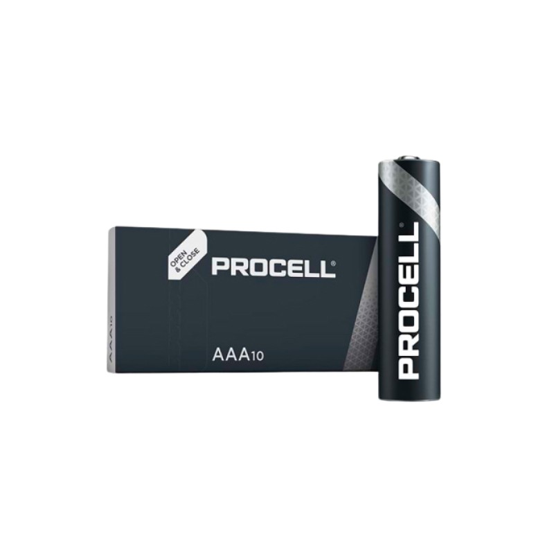 Pack 10 pilas alcalinas procell 1,5v lr03 aaa