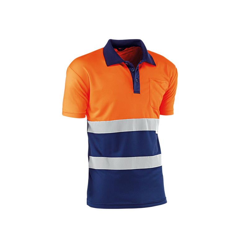 Polo m/corta alta vis. eire hv730bc naranja/marino t.3xl