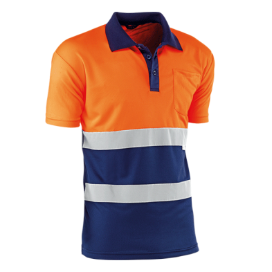 Polo m/corta alta vis. eire hv730bc naranja/marino t.3xl