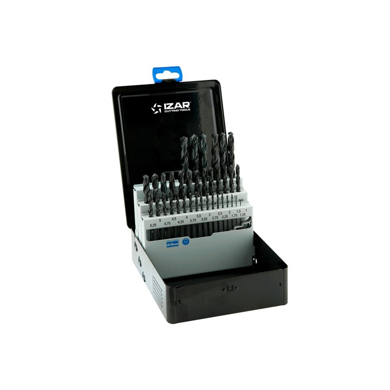 Estuche 37 brocas ref.1010 hss cil. ø1-10x0,25 mm ref.1407