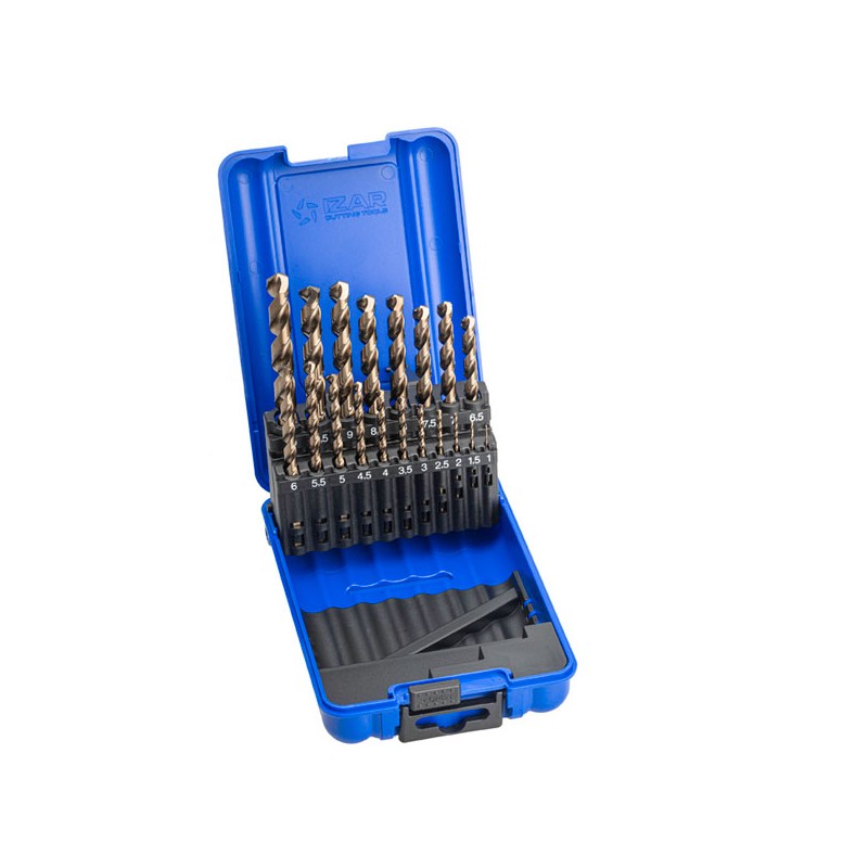 Estuche 19 brocas 1021 hsse-co multi inox. cil.ø1-10x0,5 mm