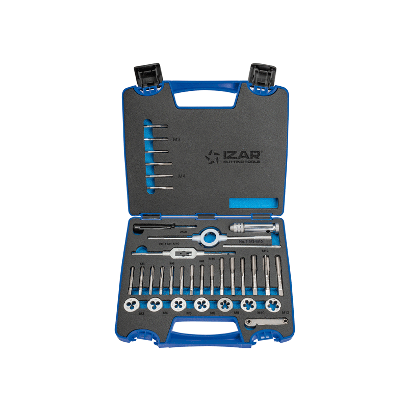 Juego machos mano metrica y cojinetes m3-m20 mod.1 ref.3406