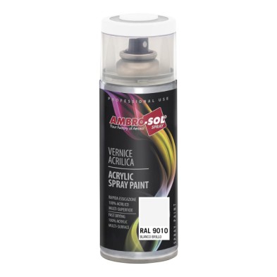 Spray pintura acrílica 400 ml ral 9010 blanco brillo