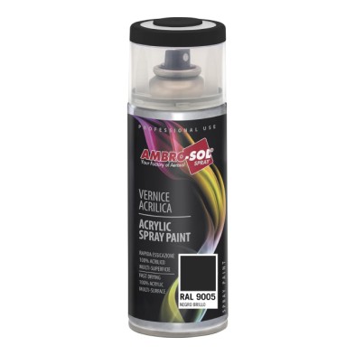 Spray pintura acrílica 400 ml ral 9005 negro brillo
