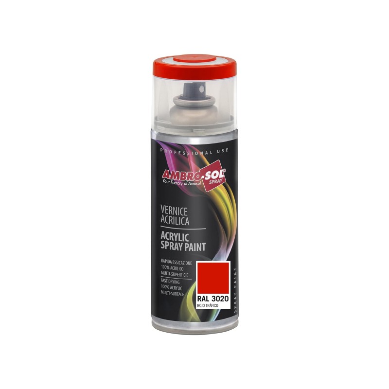 Spray pintura acrílica 400 ml ral 3020 rojo tráfico