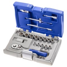 Juego 19 piezas llaves vaso 1/4" 4-14 mm + acc. ref.e030700