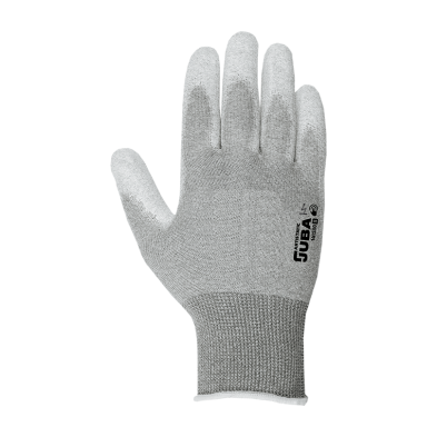 Par guantes nailon y carbono sin costuras recubrimiento de pu antiestatico. t.9