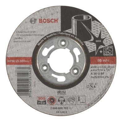 Disco desbaste inox gws14,4 ø 100x4 a30q bf ref.2608600702