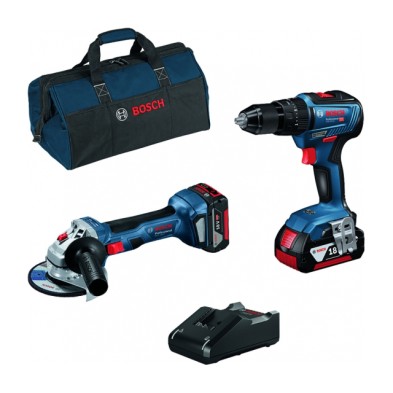 Kit taladro gsb 18v-55 + amoladora gws 18v-7 + 2 bat. 4.0ah
