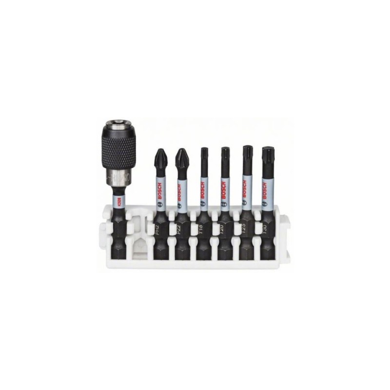 Set 6 puntas atorn.impacto ph2-pz2-torx 50mm+porta punt.rap.