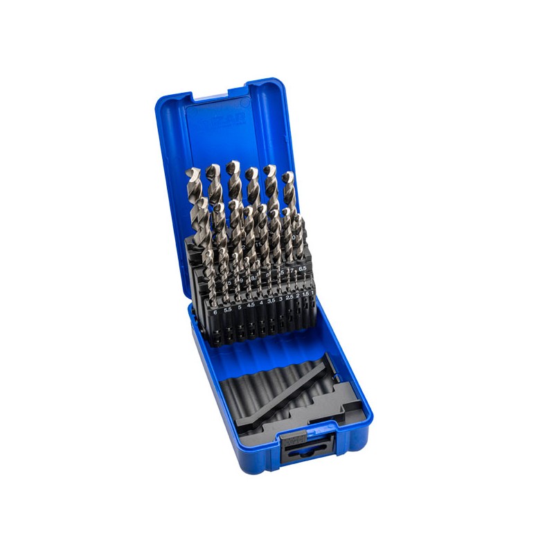 Estuche 25 brocas ref.1020 hsse-co inox. cil.ø1-13x0,5 mm