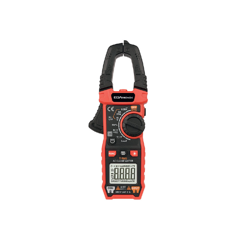 Pinza amperimetrica 600a ac-dc egatronik con medicion de temperatura