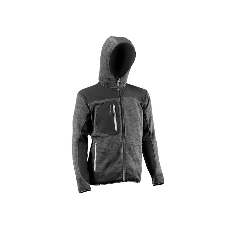 Chaqueta c/capucha poliester karavia 2897 gris/negro t.m