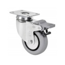 Rueda gir.ø80 bh-pgi 60kg.c/freno goma gris alex 1-0386