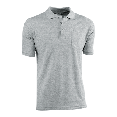 Polo pique m/corta c/bolsillo 643 gris t.m