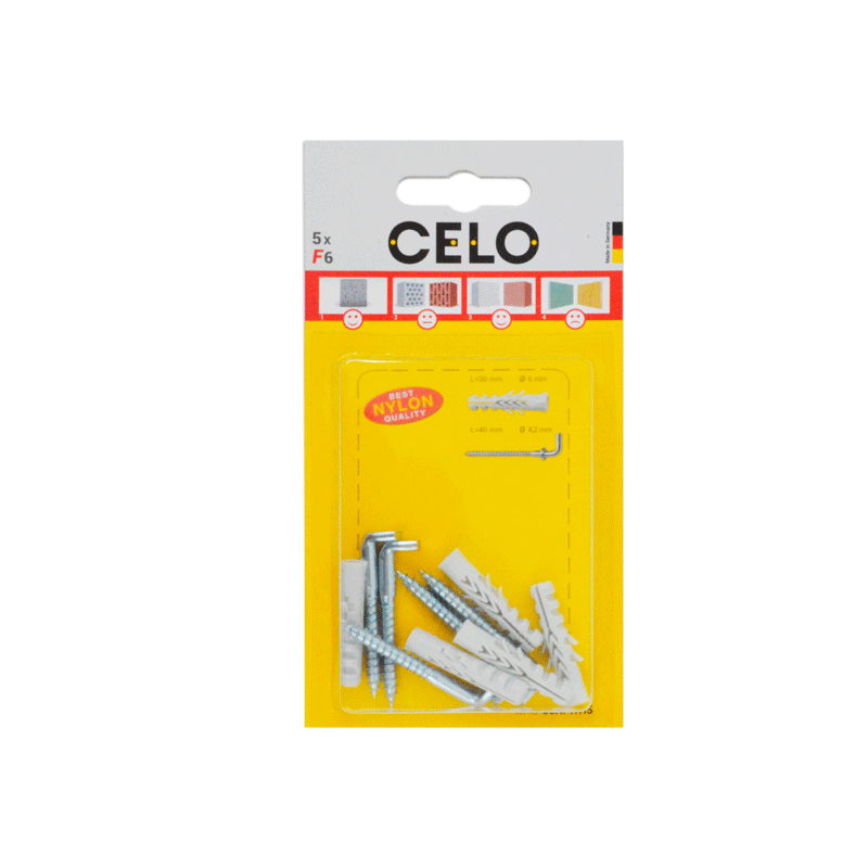 Bl.5un.taco nf 6x30mm+alcayata 4,2x40mm