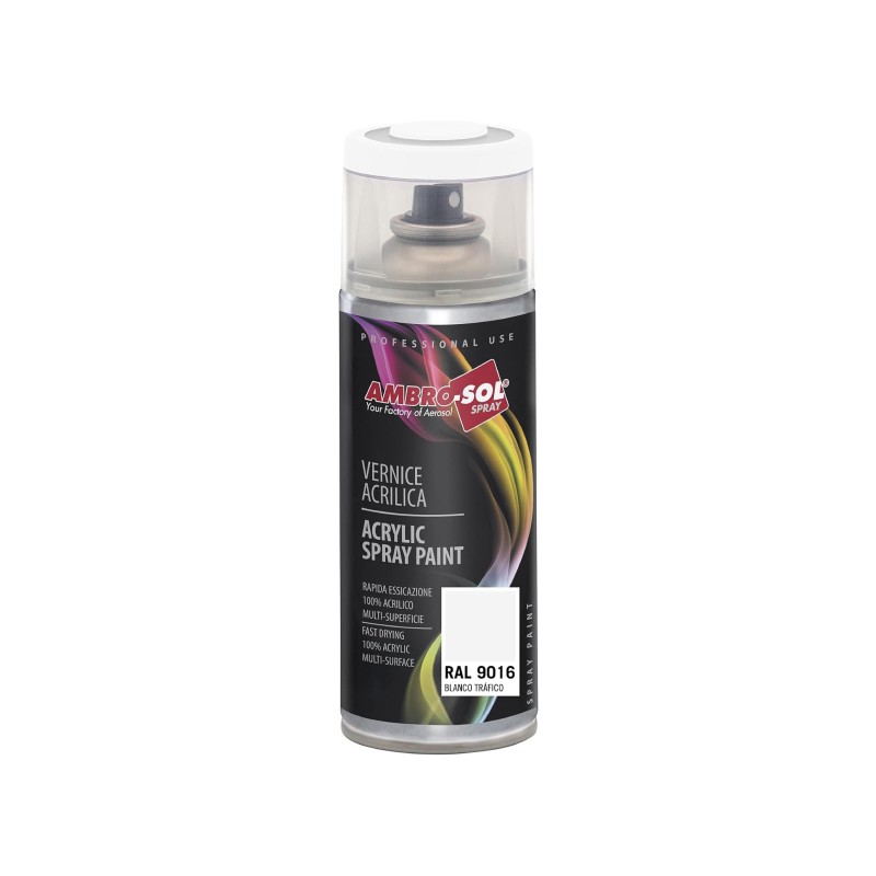 Spray pintura acrílica 400 ml ral 9016 blanco tráfico