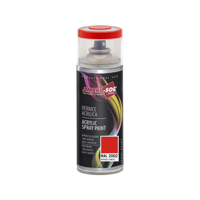 Spray pintura acrílica 400 ml ral 2002 naranja sangre