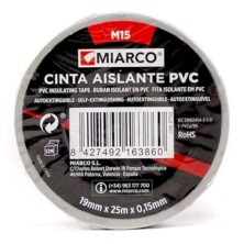 Rollo cinta aislante m15 miarco 19mm x 20m x 0,15mm gris