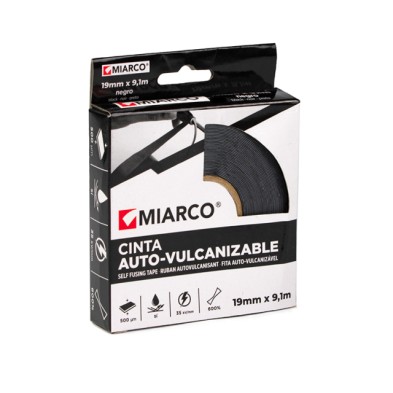 Rollo cinta autovulcanizable miarco negra 19mm x 9,1m