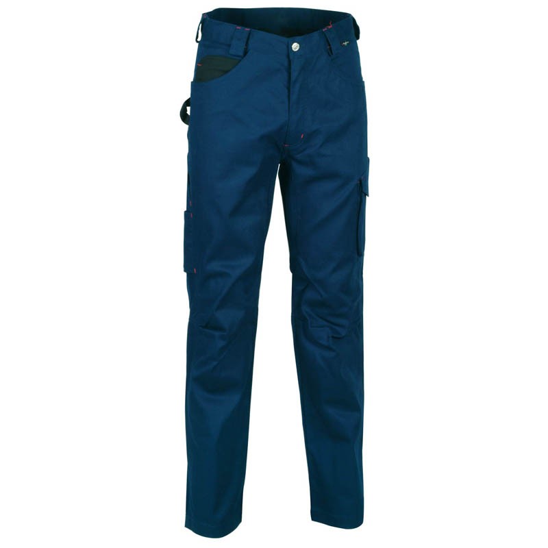 Pantalon pol./alg. cofra drill marino/negro t.42