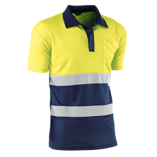 Polo m/corta alta vis. gales hv720bc amarillo/marino t.m