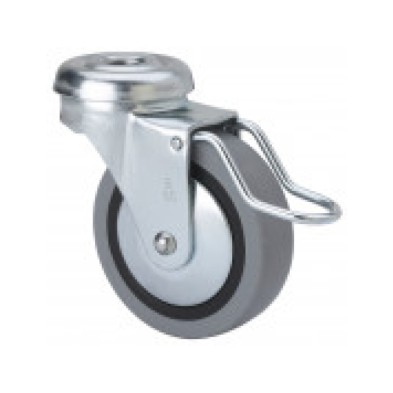 Rueda gir.ø60 b-pgi 25kg s/rod.c/freno goma gris alex 1-0330