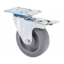 Rueda gir.ø80 zv-pgr 120kg c/freno goma gris alex 2-3753