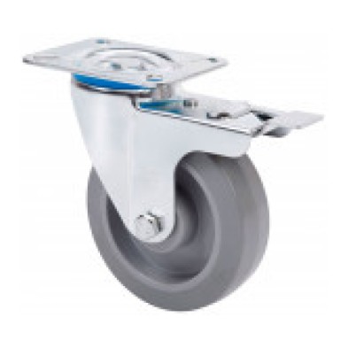 Rueda gir.ø80 zv-pgr 120kg c/freno goma gris alex 2-3753