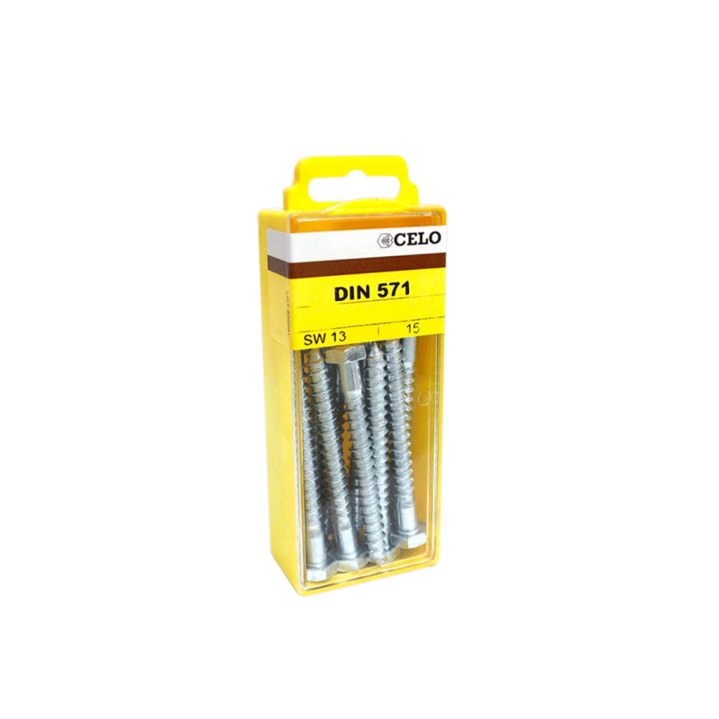 Caja brico tornillo mad.din-571 6x50mm zn