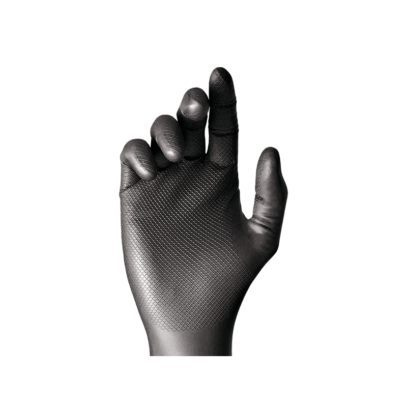 Caja 50 unidades guantes nitrilo escamado s/p negro 580nr t.s