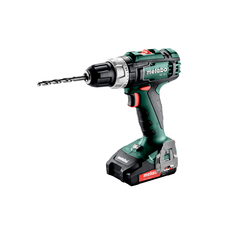 Taladro atornillador accu. metabo bs 18 l + batería 18 v 2x2ah + metabox 145