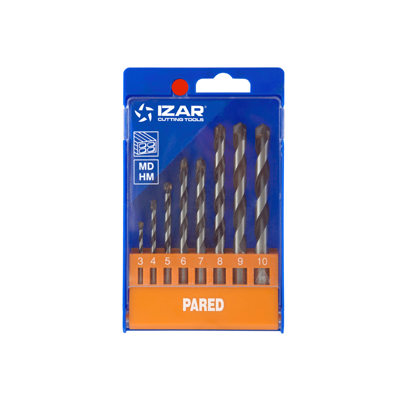 Estuche 8 brocas widia pared ø3-10 mm ref.1488